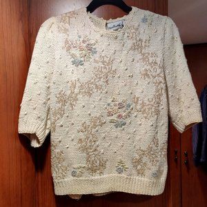 Cream Textured Women's Sweater